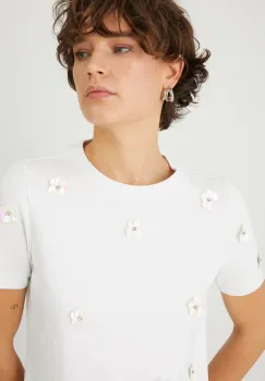 Medicine tricou din bumbac femei, culoarea bej imagine