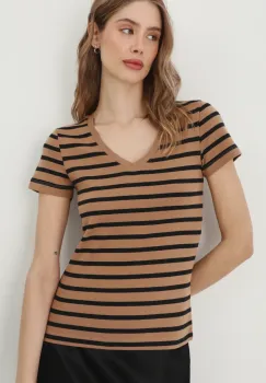 Medicine tricou din bumbac femei, culoarea bej imagine