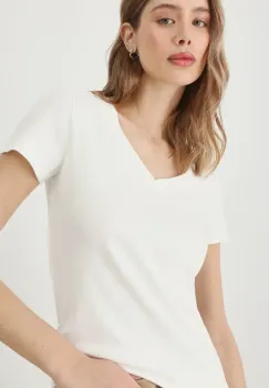 Medicine tricou din bumbac femei, culoarea bej imagine