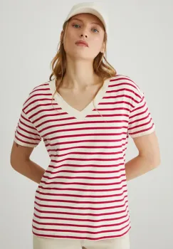 Medicine tricou din bumbac femei, culoarea bej imagine