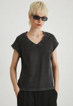 Medicine tricou din bumbac femei, culoarea gri imagine