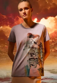 Medicine tricou din bumbac femei, culoarea gri imagine