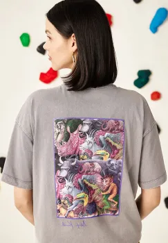 Medicine tricou din bumbac femei, culoarea gri imagine