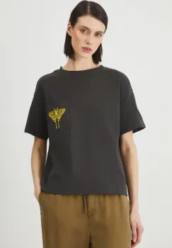Medicine tricou din bumbac femei, culoarea gri imagine