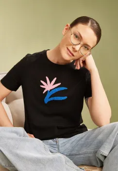 Medicine tricou din bumbac femei, culoarea negru imagine