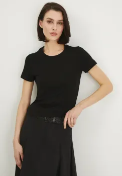 Medicine tricou din bumbac femei, culoarea negru imagine