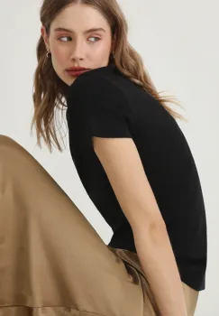 Medicine tricou din bumbac femei, culoarea negru imagine