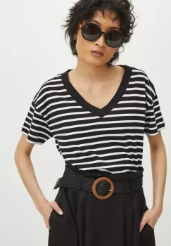 Medicine tricou din bumbac femei, culoarea negru imagine
