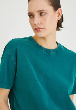Medicine tricou din bumbac femei, culoarea verde imagine