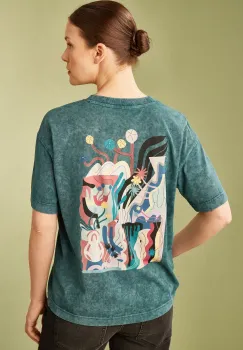Medicine tricou din bumbac femei, culoarea verde imagine