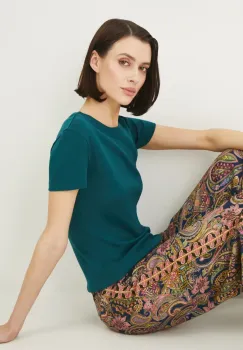 Medicine tricou din bumbac femei, culoarea verde imagine