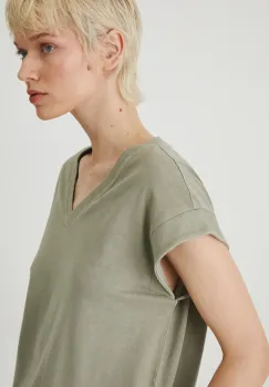 Medicine tricou din bumbac femei, culoarea verde imagine