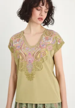 Medicine tricou din bumbac femei, culoarea verde imagine