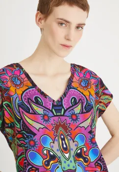 Medicine Tricou din bumbac multicolor pentru femei imagine