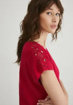 Medicine tricou din in culoarea rosu imagine