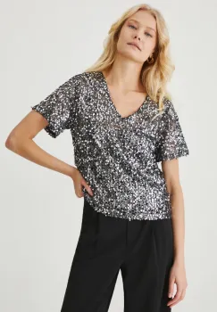 Medicine tricou femei, culoarea argintiu imagine