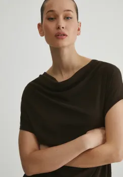 Medicine tricou femei, culoarea maro imagine