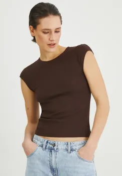 Medicine tricou femei, culoarea maro imagine