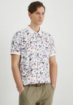 Medicine tricou polo barbati, culoarea alb, modelator imagine