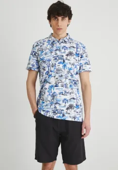 Medicine tricou polo barbati, culoarea alb, modelator imagine