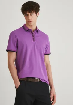 Medicine tricou polo barbati, culoarea violet, melanj imagine