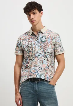 Medicine tricou polo culoarea bej, cu imprimeu imagine