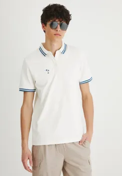 Medicine tricou polo culoarea bej, cu imprimeu imagine