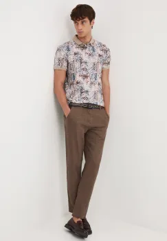 Medicine tricou polo culoarea bej, modelator imagine