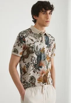 Medicine tricou polo culoarea bej, modelator imagine