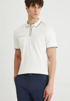 Medicine tricou polo culoarea bej, neted imagine