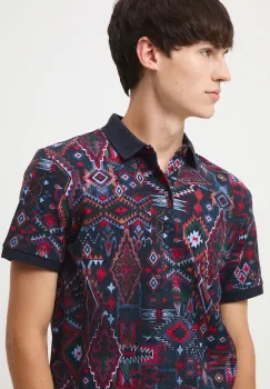 Medicine tricou polo culoarea bleumarin, cu imprimeu imagine