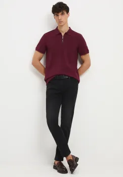 Medicine tricou polo culoarea bordo, uni imagine