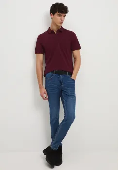Medicine tricou polo culoarea bordo, uni imagine