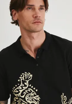 Medicine tricou polo culoarea negru, cu imprimeu imagine