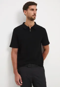 Medicine tricou polo culoarea negru, neted imagine