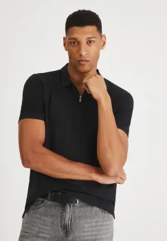 Medicine tricou polo culoarea negru, neted imagine