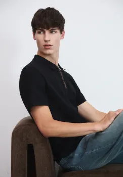 Medicine tricou polo culoarea negru, uni imagine