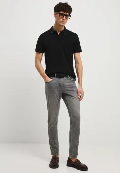 Medicine tricou polo culoarea negru, uni imagine