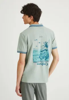 Medicine tricou polo culoarea verde, cu imprimeu imagine