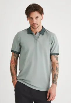 Medicine tricou polo culoarea verde, neted imagine