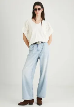Medicine tricou reversibil din bumbac culoarea bej imagine