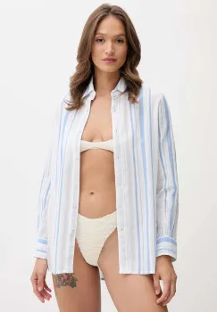 Melissa Odabash camasa din bumbac femei, cu guler clasic, regular, Tina imagine