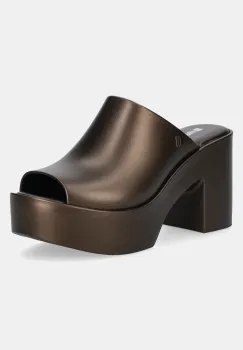 Melissa papuci MELISSA MULE HYPE METALLIC AD femei, culoarea maro, cu toc drept, M 36497.BI597 imagine