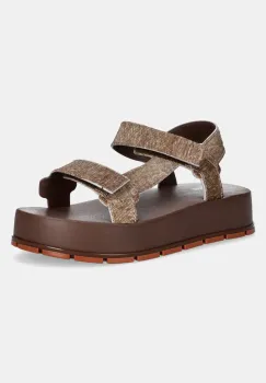 Melissa sandale FLOWING PLATFORM DENIM femei, culoarea maro, cu platforma, M 36132 imagine