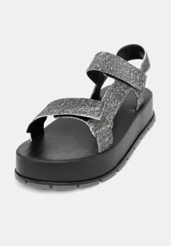 Melissa sandale FLOWING PLATFORM DENIM femei, culoarea negru, cu platforma, M 36132 imagine