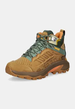 Merrell pantofi Moab Speed 2 Leather Mid Waterproof femei, culoarea maro, izolare usoara, J038426 imagine