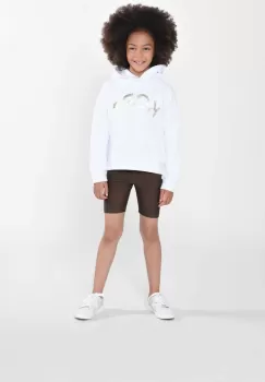 Michael Kors bluza copii culoarea alb, cu gluga, cu imprimeu imagine