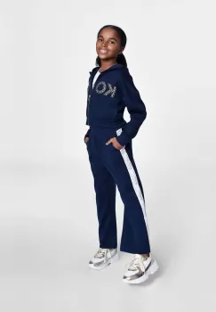 Michael Kors bluza copii culoarea albastru marin, cu gluga, cu imprimeu imagine