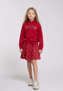 Michael Kors bluza copii culoarea rosu, cu gluga, cu imprimeu, R30150 imagine