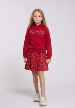 Michael Kors bluza copii culoarea rosu, cu gluga, cu imprimeu, R30150 imagine